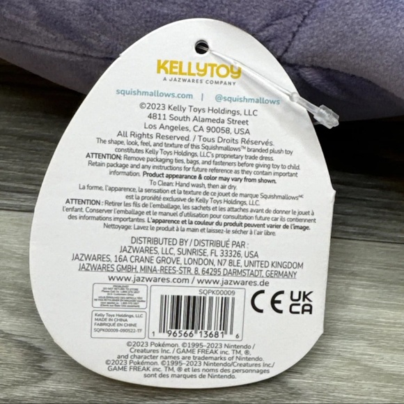 Squishmallows Pokemon Gengar 12" Purple New With Tags Rare Plush Toy Doll - Picture 10 of 16